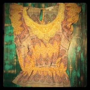 Shades of gold & yellow blouse